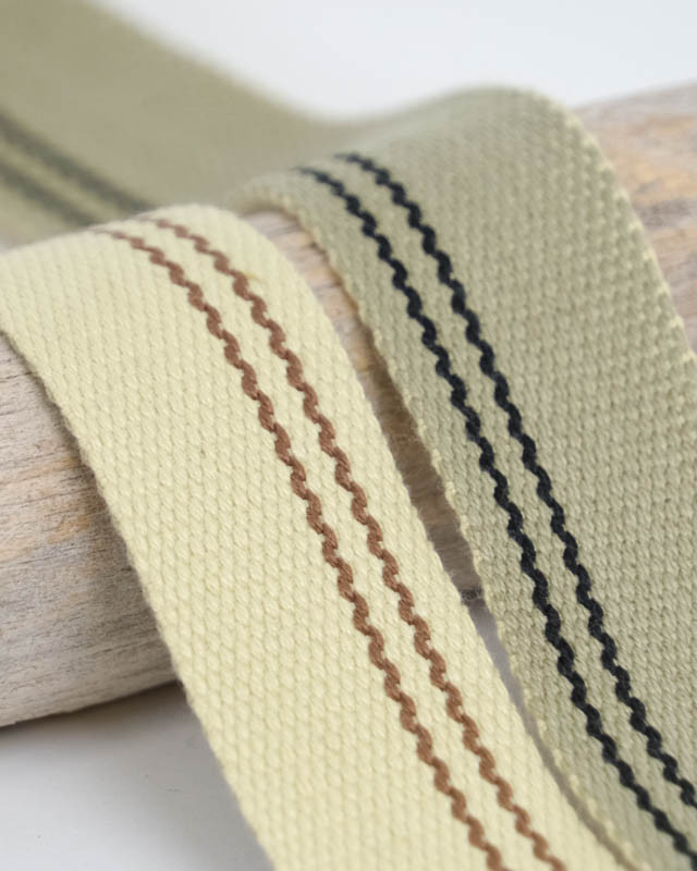 Sangle Bicolore Double Face 30MM Gris Beige - Maison Klem